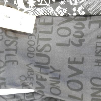 4 Pair Large Leggings Streetwear Society: Marble, Zodiac, Grafiti, & Words - New