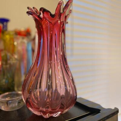 Vintage stretched glass vase