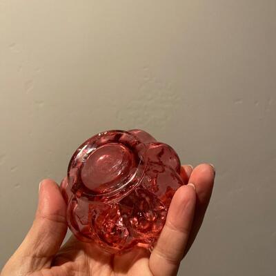Small cranberry glass bud vase