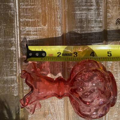 Small cranberry glass bud vase