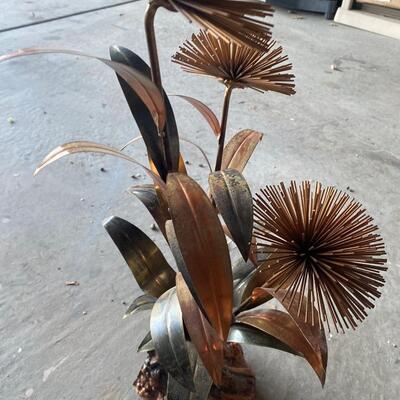Vintage brutalist metal/copper plant