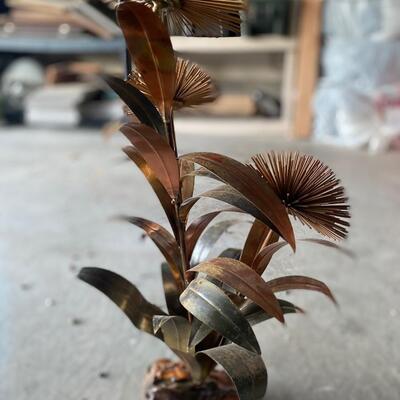 Vintage brutalist metal/copper plant
