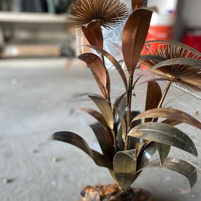Vintage brutalist metal/copper plant