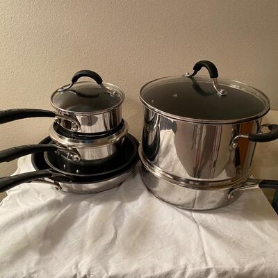 10 piece Circulon stainless steel cookware total food release system