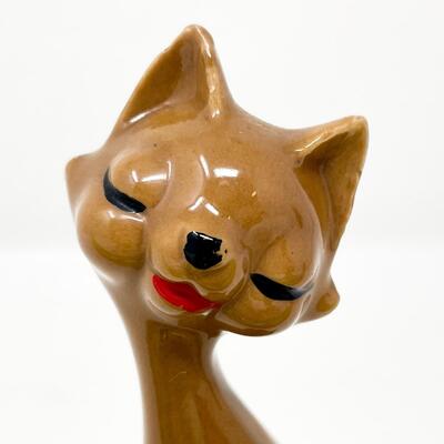 3.5â€ VINTAGE BROWN KITTY CAT FIGURINE
