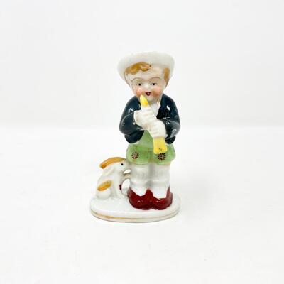 VINTAGE OCCUPIED JAPAN LITTLE BOY & BUNNY FIGURINE