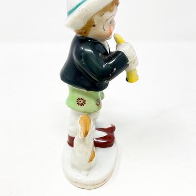 VINTAGE OCCUPIED JAPAN LITTLE BOY & BUNNY FIGURINE