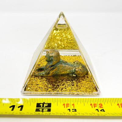 SPHYNX GOLD GLITTER PLASTIC SNOW GLOBE SOUVENIR
