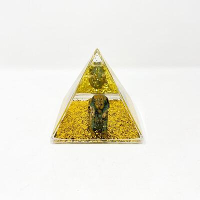 SPHYNX GOLD GLITTER PLASTIC SNOW GLOBE SOUVENIR