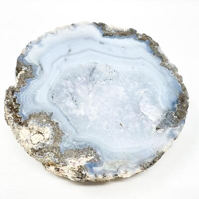 AGATE? BLUE/GRAY GEODE SPLIT ROCK