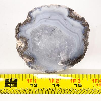AGATE? BLUE/GRAY GEODE SPLIT ROCK