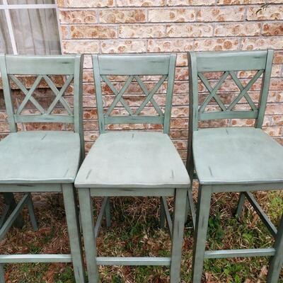 Set of six All-wood barstools