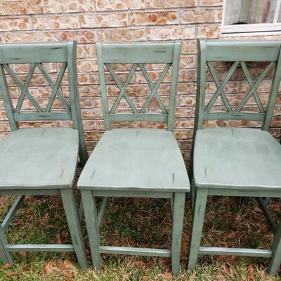 Set of six All-wood barstools