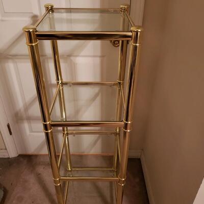 Goldtone metal & glass shelf