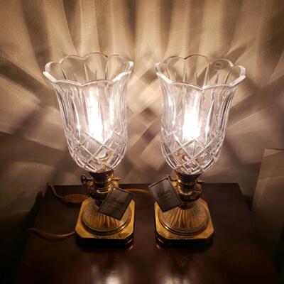 Pair of Gorham Crystal Lamp Collection lamps, NEW!