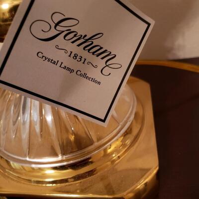 Pair of Gorham Crystal Lamp Collection lamps, NEW!