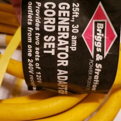 25ft. 30 amp Briggs & Stratton Generator Adapter cord set, NEW