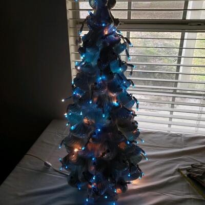 Vintage tall ceramic lighted Christmas tree, tall
