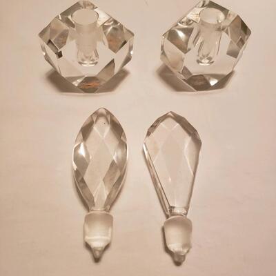 Pair of crystal perfume bottles