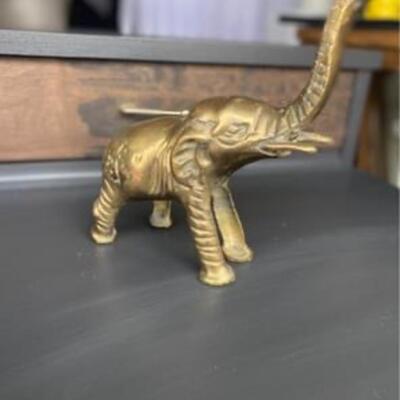 Vintage solid brass elephant