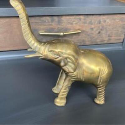Vintage solid brass elephant