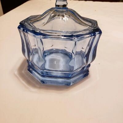 Blue covered sugar bowl or candy dish
