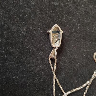 Blue Tourmaline Pendant Necklace and Earrings