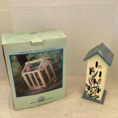 1005 Indoor Greenhouse by GardenPlace, Hand-Painted Birdhouse