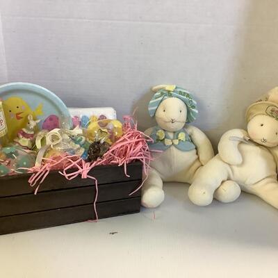 988 Two HALLMARK Bunnies with Easter Crate
