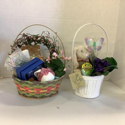 989 Two Easter Baskets with Boyd Bunny and Pin
