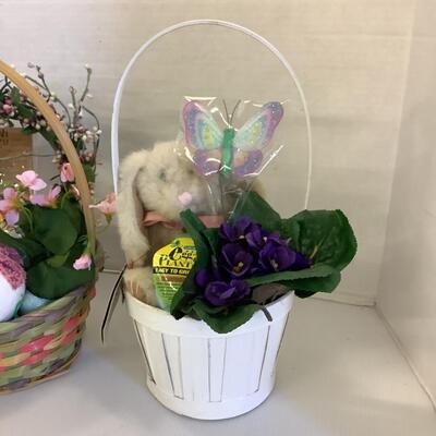 989 Two Easter Baskets with Boyd Bunny and Pin