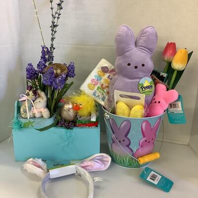 991 Easter Wooden Caddy Annalee, & PEEPS Easter Containers