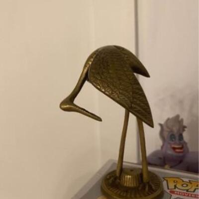 Vintage Brass crane figurine