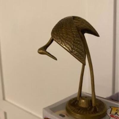 Vintage Brass crane figurine