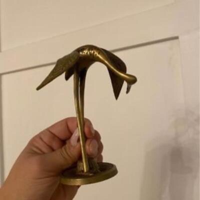 Vintage Brass crane figurine