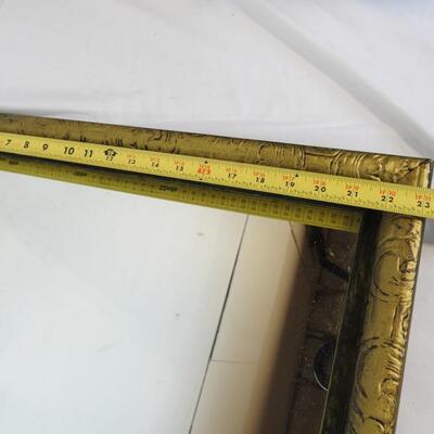 Antique Mirror and Frame With Inscription on the Back. 23"x 24"
