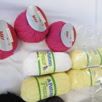 15+ Skeins of Fine Yarn, Various Types and Weights and Colors.  See Pictures.