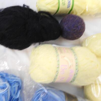 15+ Skeins of Fine Yarn, Various Types and Weights and Colors.  See Pictures.
