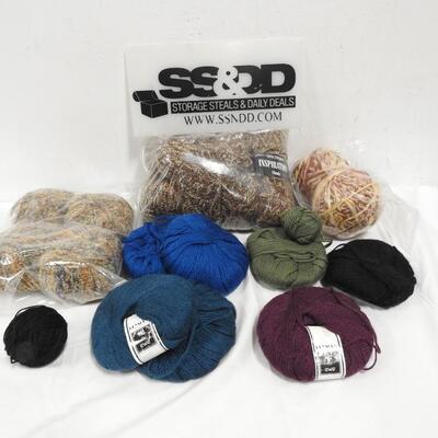 16 Skeins of Yarn:  Various Type, Weight and Color (See Pictures)`