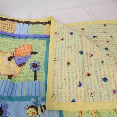 10 pc Baby Lot: Crib Sheets and Matching Blanket, Crochet Blanket, 2 Sleepers