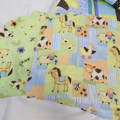 10 pc Baby Lot: Crib Sheets and Matching Blanket, Crochet Blanket, 2 Sleepers