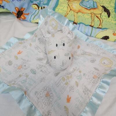 10 pc Baby Lot: Crib Sheets and Matching Blanket, Crochet Blanket, 2 Sleepers