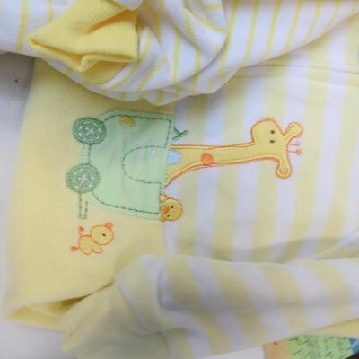 10 pc Baby Lot: Crib Sheets and Matching Blanket, Crochet Blanket, 2 Sleepers
