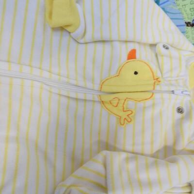 10 pc Baby Lot: Crib Sheets and Matching Blanket, Crochet Blanket, 2 Sleepers