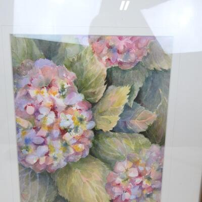 Pastel Flower Picture in Gold Frame by Artist B. Muratore  18' W x 22" Long