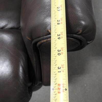 Tranquil Ease Electric Recliner, Brown Leather Exterior, Electronics Untested