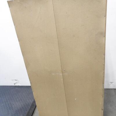 Light Cream Colored Wood Cabinet with White Interior, 30" x 15.5" x 60"