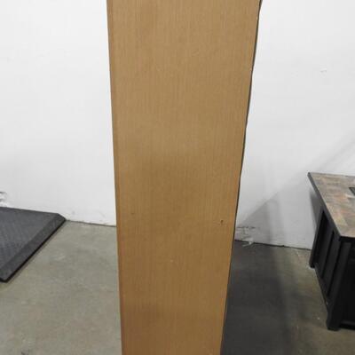 Light Cream Colored Wood Cabinet with White Interior, 30" x 15.5" x 60"
