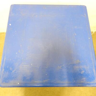 Blue Painted Wooden Table, Child Size, Good Condition 26" x 26" x 24"