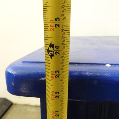 Blue Painted Wooden Table, Child Size, Good Condition 26" x 26" x 24"